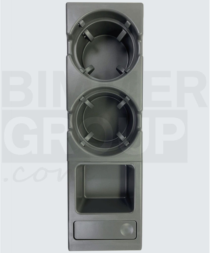 Grauer Getränkehalter für BMW 3er-Serie (E46).